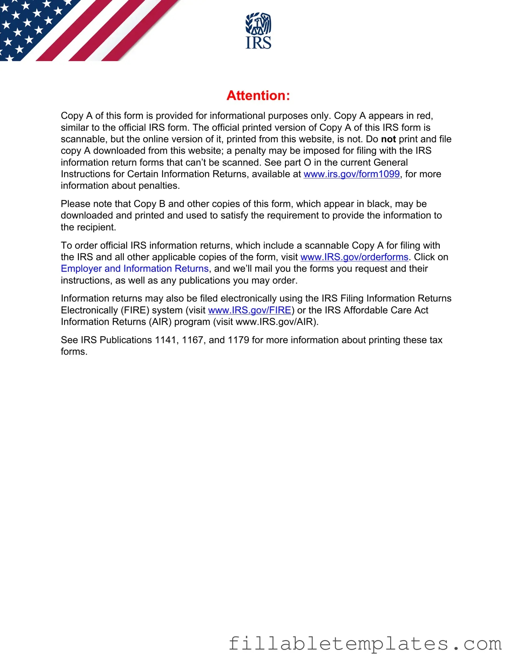 Official 1099 Nec Template in PDF