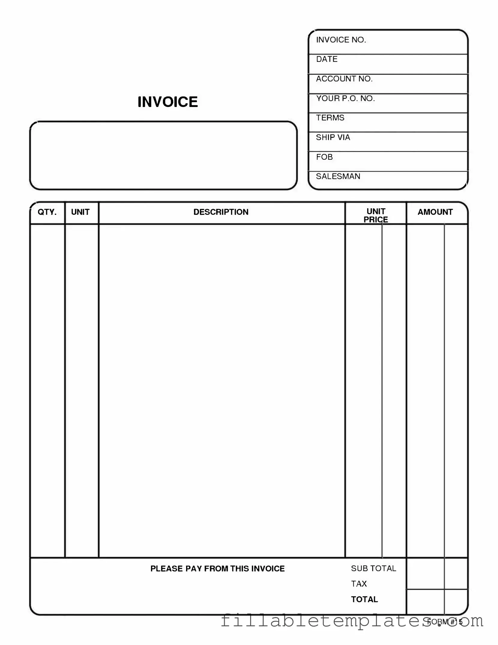 Official Free And Invoice Pdf Template in PDF