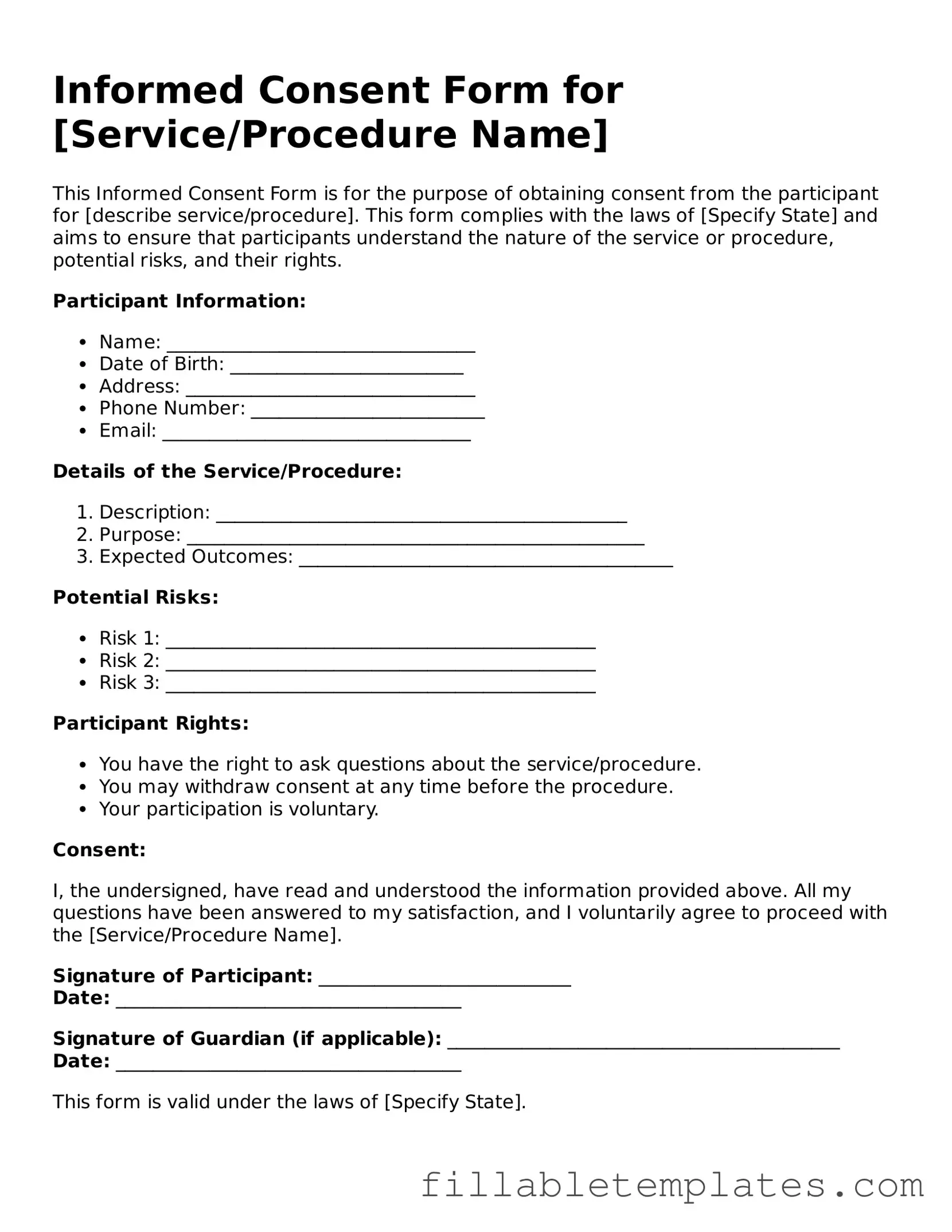 Printable Consent Form