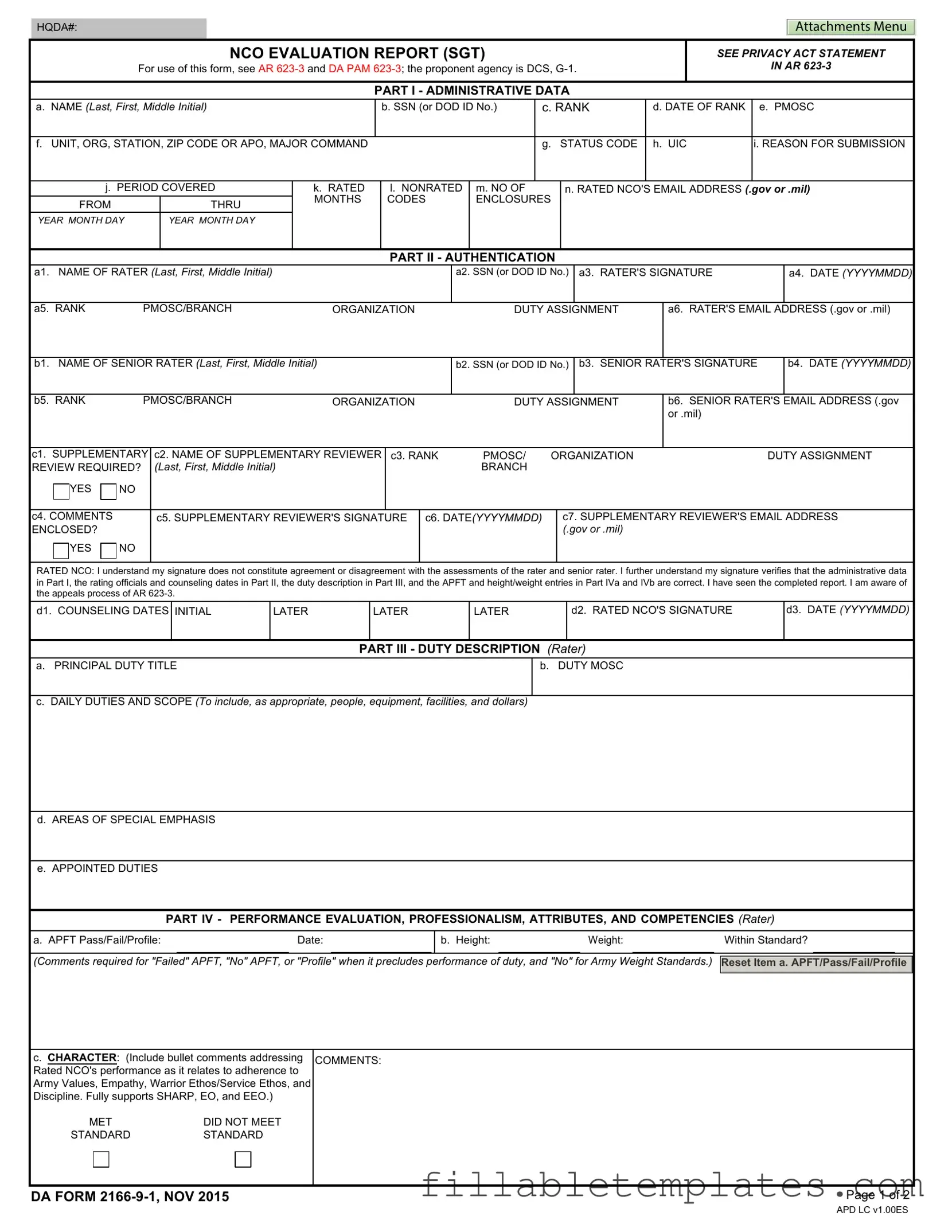 Official Da 2166 9 1 Template in PDF