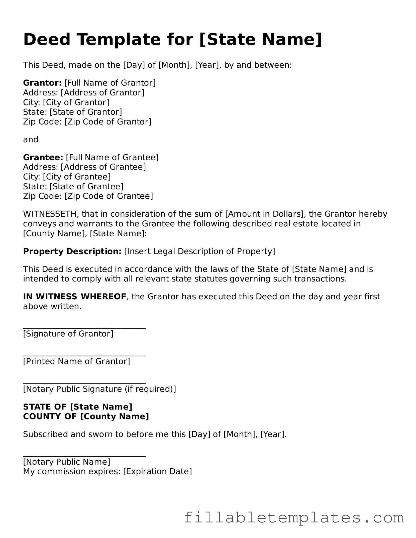 Printable Deed Form