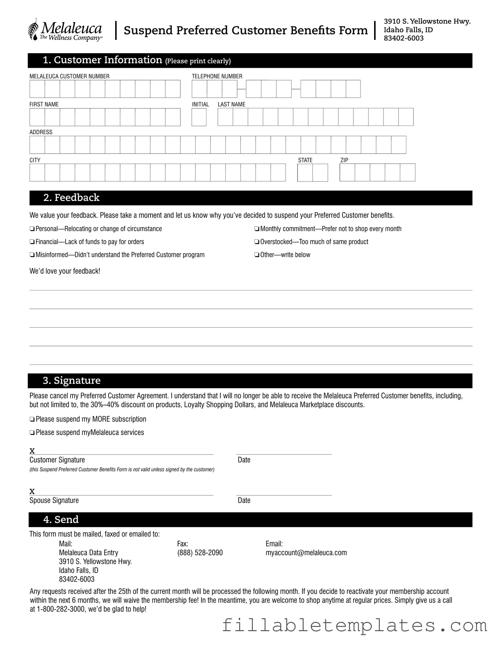 Official Melaleuca Cancellation Template in PDF