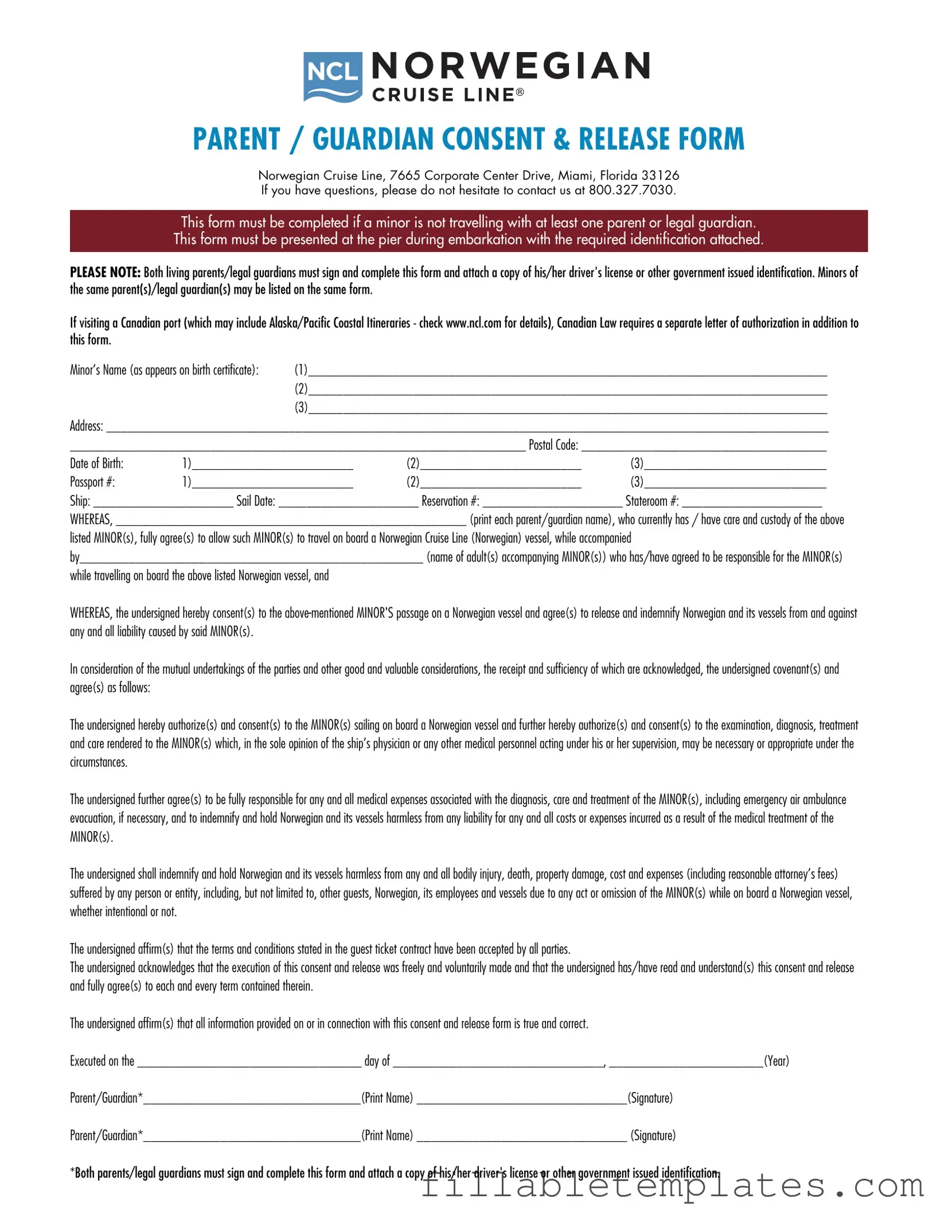 Official NCL Parental Consent Template in PDF