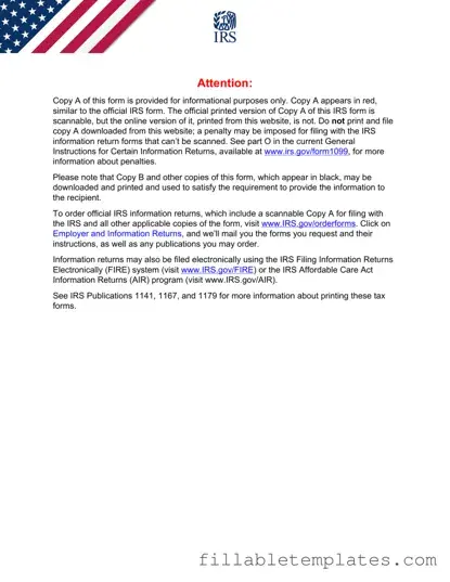 Official 1099 Nec Template in PDF