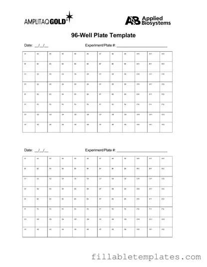 Official 96 Well Template in PDF