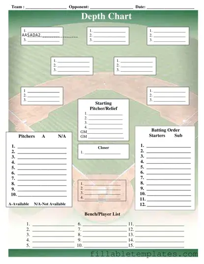 Official Baseball Field Lineup Template in PDF