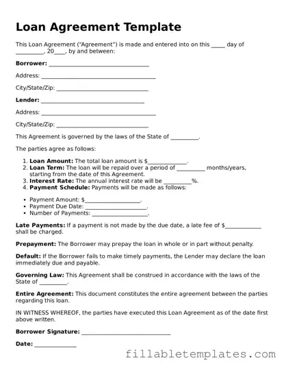 Printable Loan Agreement Form