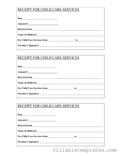 Official Childcare Receipt Template in PDF