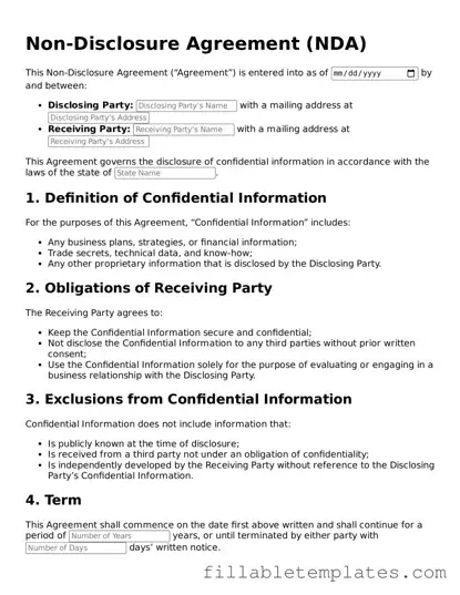 Printable Non-disclosure Agreement Form