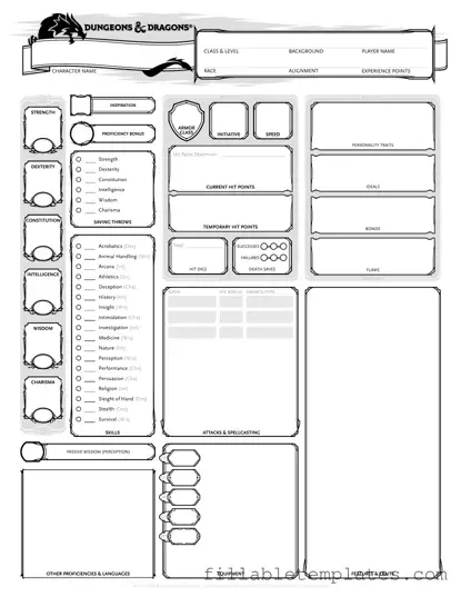 Official Dnd Character Sheet Template in PDF