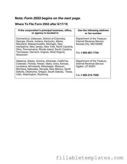 Official IRS 2553 Template in PDF