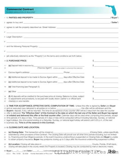 Official Florida Commercial Contract Template in PDF