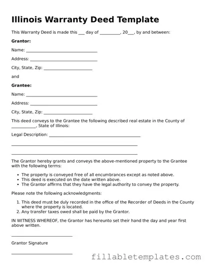 Printable Deed Form for the State of Illinois
