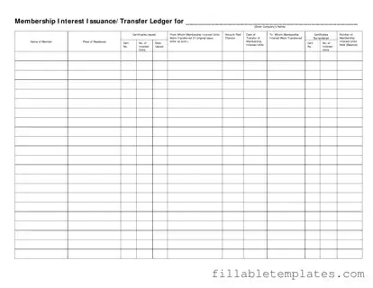 Official Membership Ledger Template in PDF