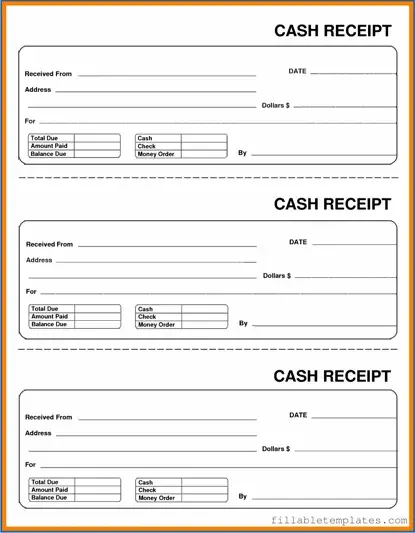 Official Cash Receipt Template in PDF