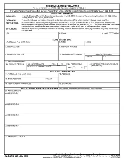 Official Da 638 Template in PDF