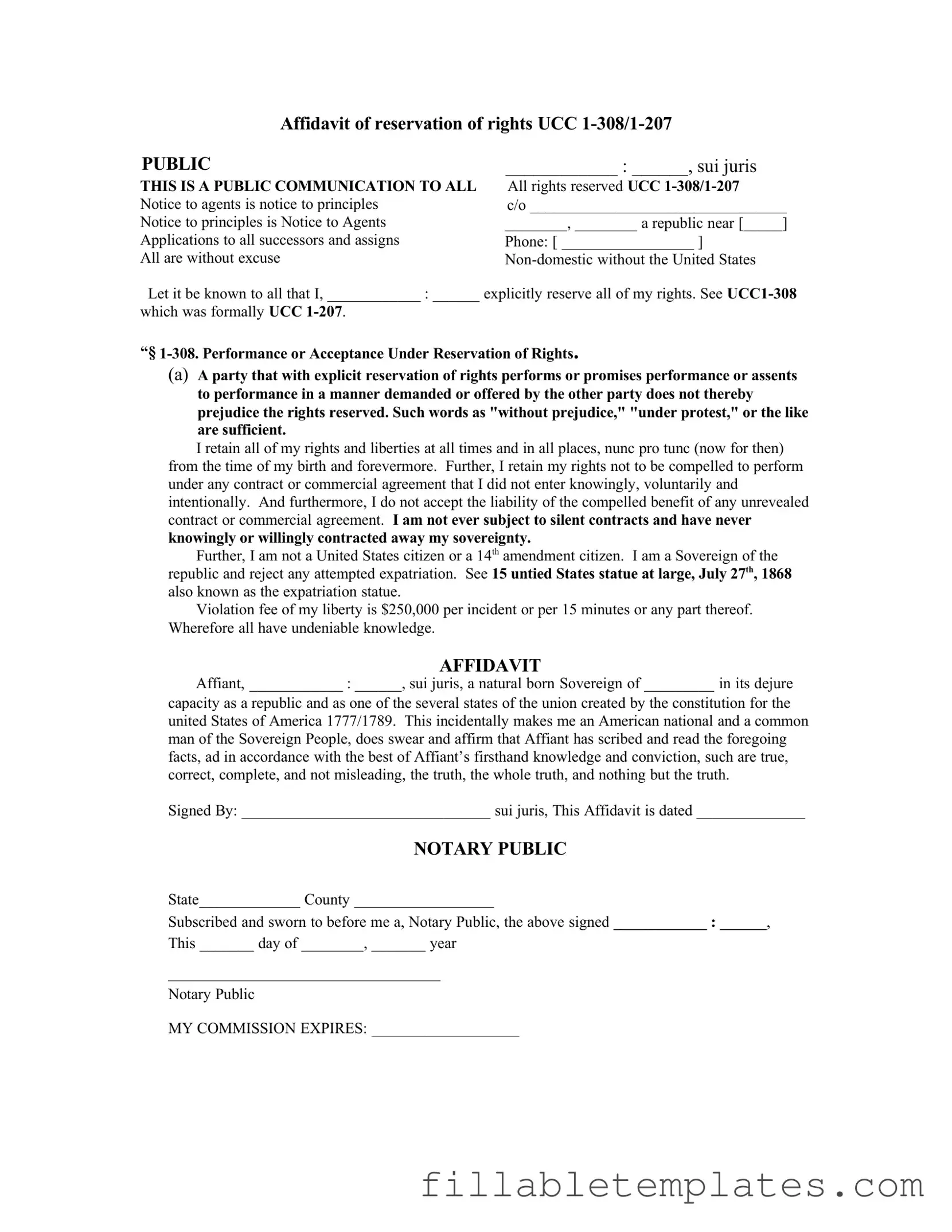 Official Ucc 1 308 Template in PDF