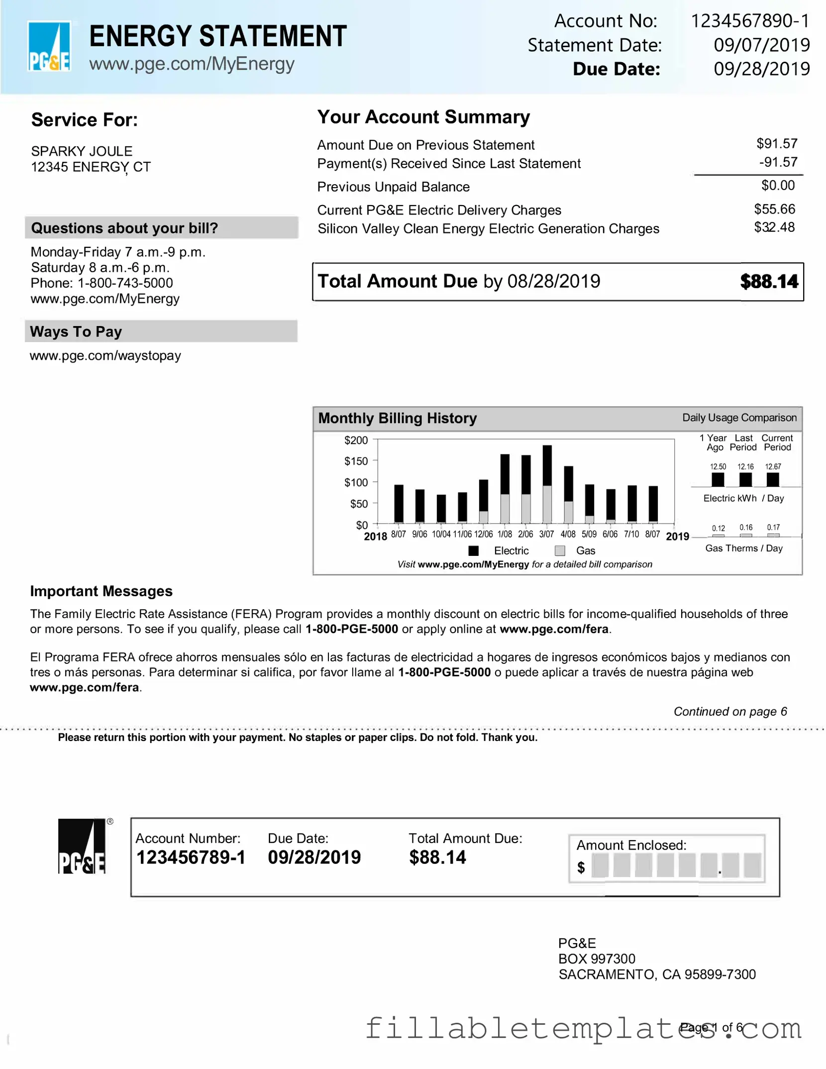 Official Utility Bill Template in PDF