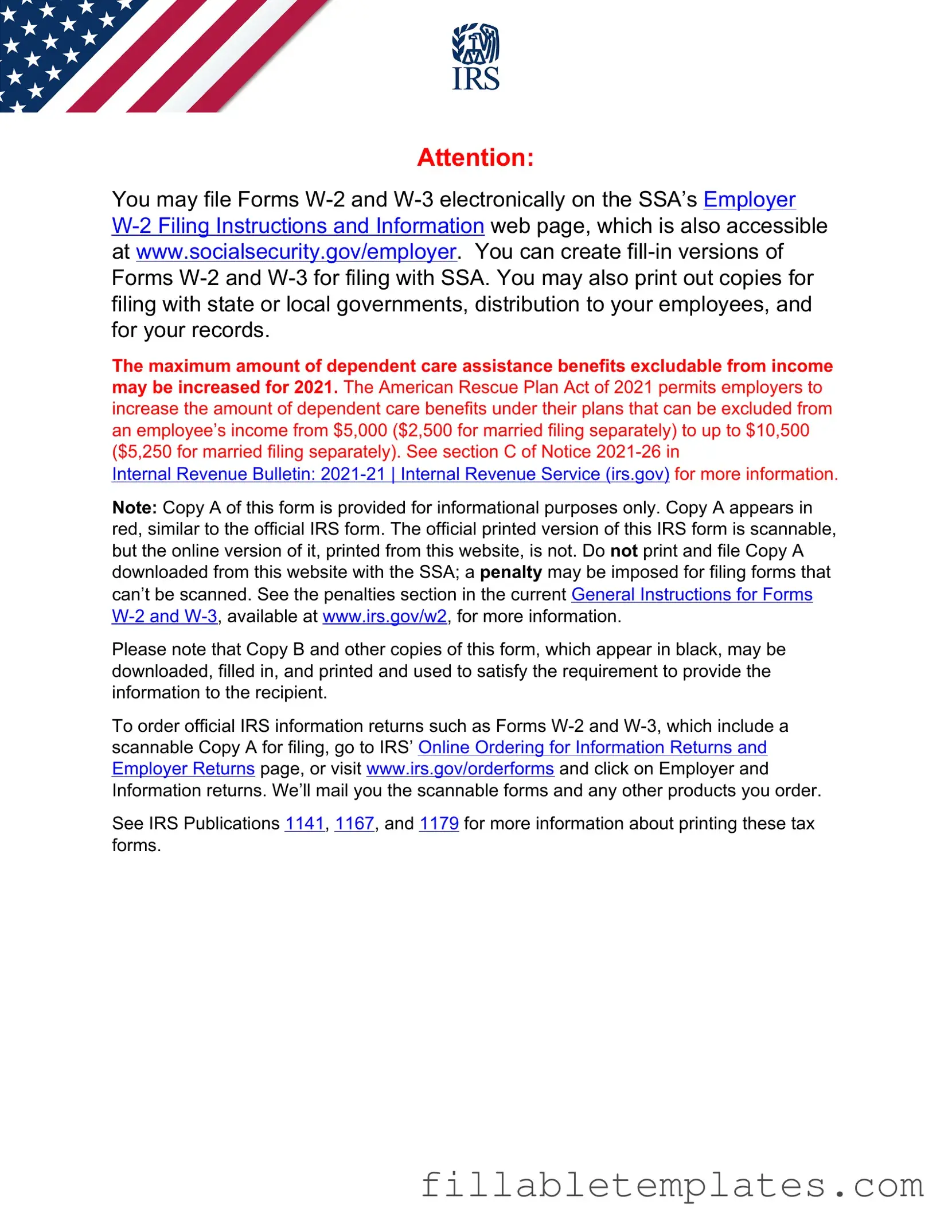 Official IRS W-2 Template in PDF